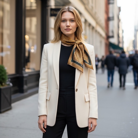 Vintage Christian Dior Gold Green Geometric Print 100% Silk Square Scarf Classic - Picture 4 of 6